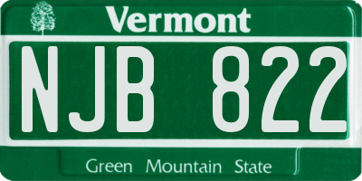 VT license plate NJB822
