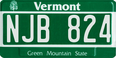 VT license plate NJB824