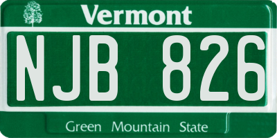 VT license plate NJB826