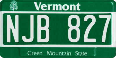 VT license plate NJB827
