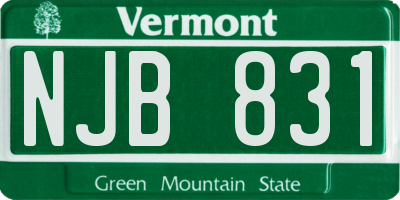 VT license plate NJB831