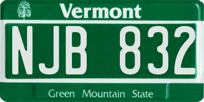 VT license plate NJB832