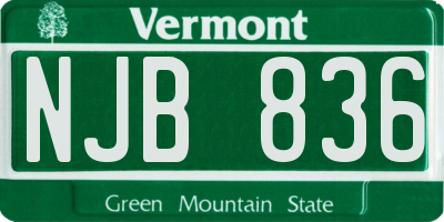 VT license plate NJB836