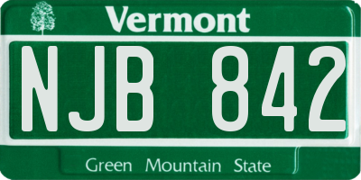 VT license plate NJB842