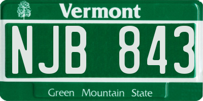 VT license plate NJB843