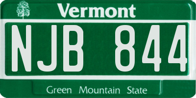 VT license plate NJB844