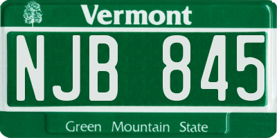 VT license plate NJB845