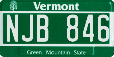 VT license plate NJB846