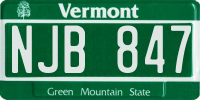 VT license plate NJB847