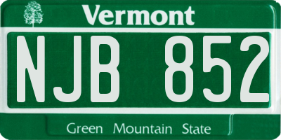 VT license plate NJB852