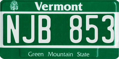 VT license plate NJB853