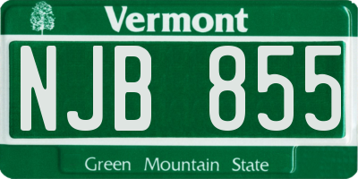 VT license plate NJB855