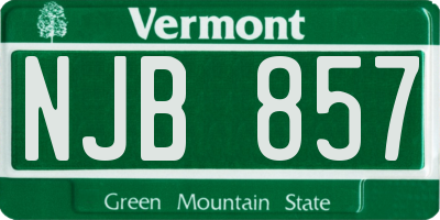 VT license plate NJB857