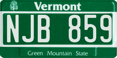 VT license plate NJB859