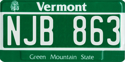 VT license plate NJB863