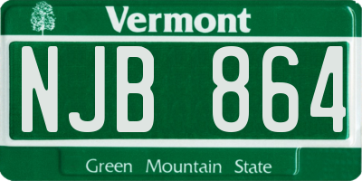 VT license plate NJB864