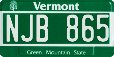VT license plate NJB865