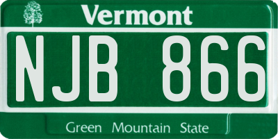 VT license plate NJB866