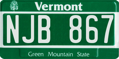 VT license plate NJB867