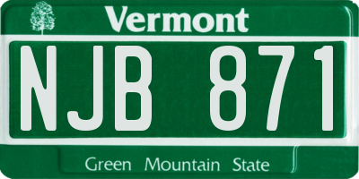 VT license plate NJB871
