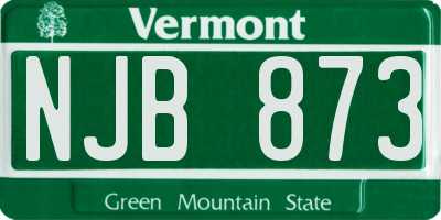 VT license plate NJB873