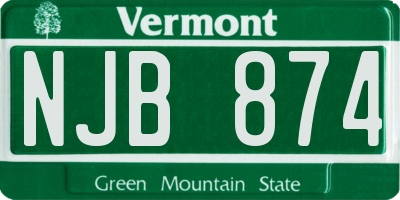 VT license plate NJB874