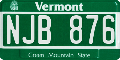 VT license plate NJB876