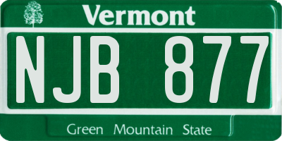 VT license plate NJB877