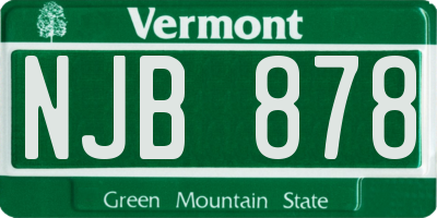 VT license plate NJB878
