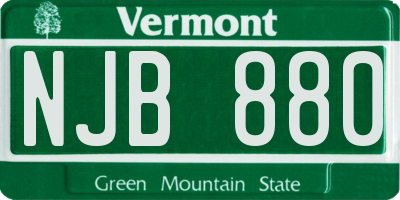 VT license plate NJB880