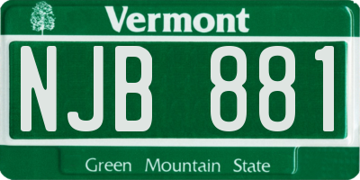 VT license plate NJB881