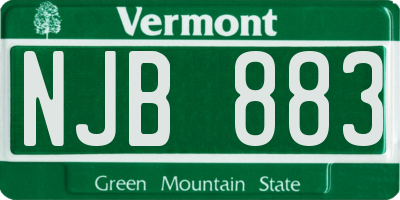 VT license plate NJB883