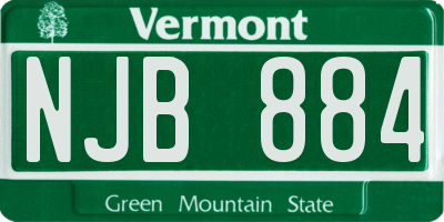 VT license plate NJB884