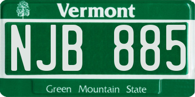 VT license plate NJB885