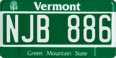 VT license plate NJB886