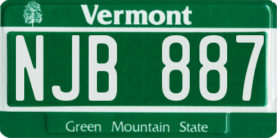 VT license plate NJB887