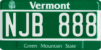 VT license plate NJB888