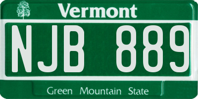 VT license plate NJB889