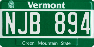 VT license plate NJB894