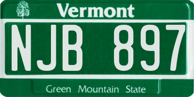VT license plate NJB897