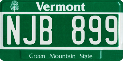 VT license plate NJB899