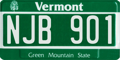 VT license plate NJB901