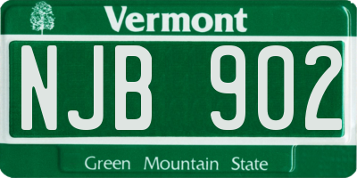 VT license plate NJB902
