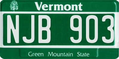 VT license plate NJB903