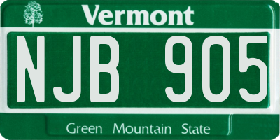 VT license plate NJB905