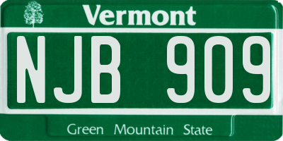 VT license plate NJB909