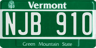 VT license plate NJB910