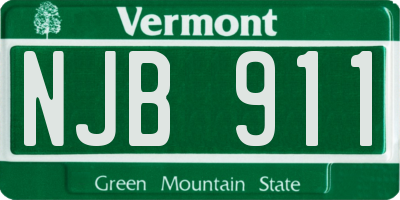 VT license plate NJB911