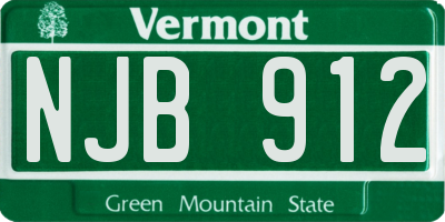 VT license plate NJB912