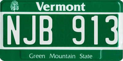 VT license plate NJB913